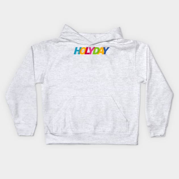 colorful holiday word lettering Kids Hoodie by idbihevier